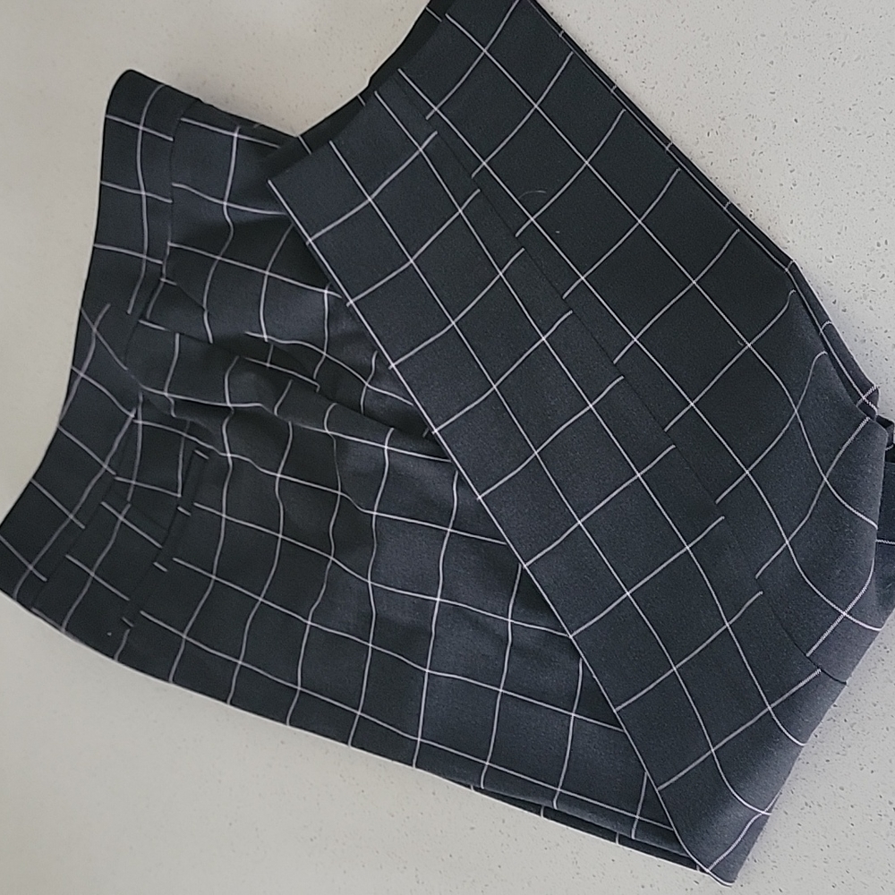 Loft Dress Pants window pane grey/pink